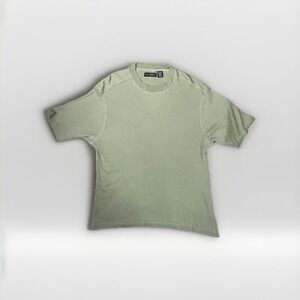 Jhane Barnes Men's Pullover Crew Neck Shirt Size XL Silk Waffle Tee GREEN